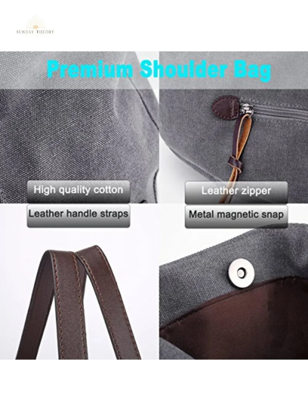 Canvas Multi-pocket Hobo Bags for Women Shoulder Tote Purse Handbag Travel Work